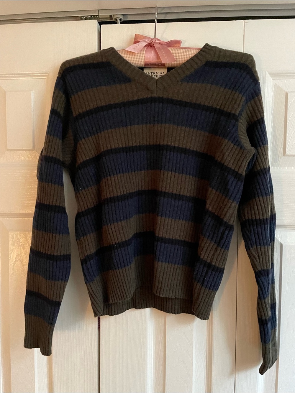 Women’s Striped Chunky Sweater, Size Medium